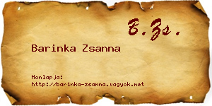 Barinka Zsanna névjegykártya
